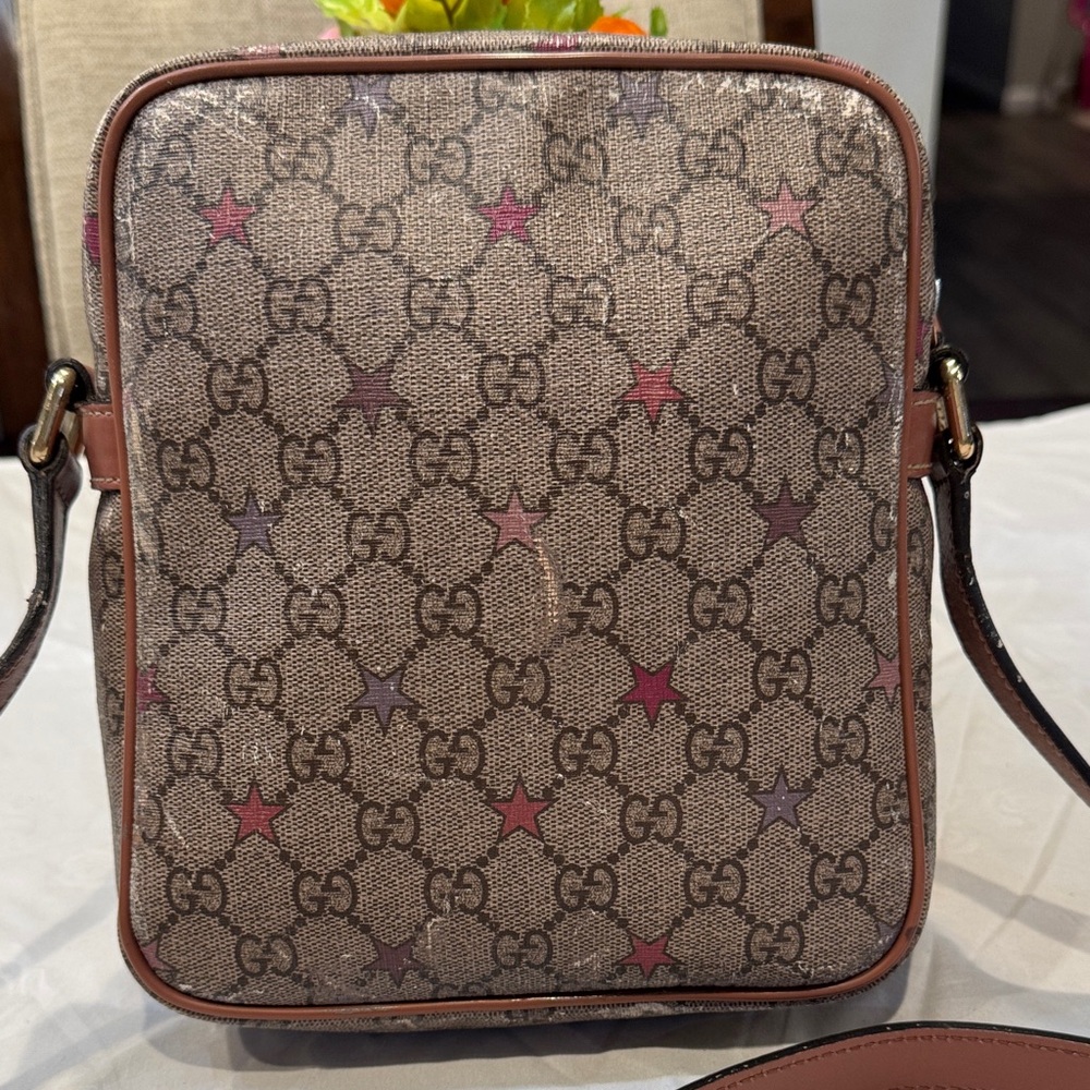 Authentic Gucci Pinkish Brown and Red Patterned Messenger Bag - Picture 5 of 16